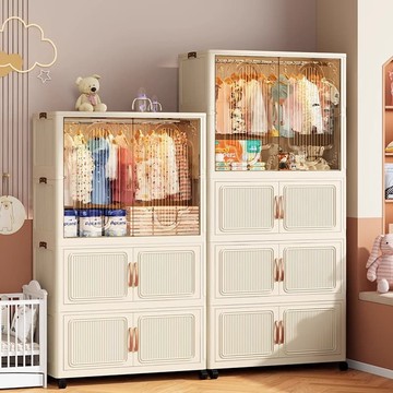 【源一商社】衣櫥櫃 儲物櫃 雜物櫃 可移動簡易衣櫃家用臥室出租房現代塑料組裝櫃子