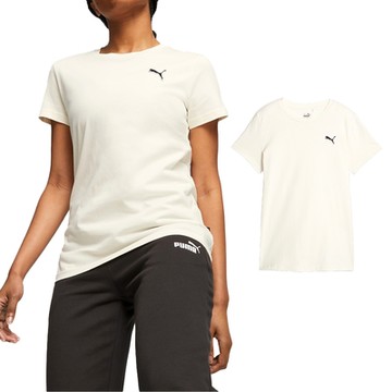 PUMA 基本系列 女 白色 Better ESS 織標 休閒 運動 短袖 T恤 67598699