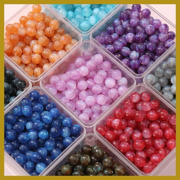 （10顆/包）8-10mm星空人魚姬細閃鎏金樹脂直孔圓珠散珠 diy手工串珠 手鍊項鍊飾品串珠 串珠材料包 珠珠材料 手