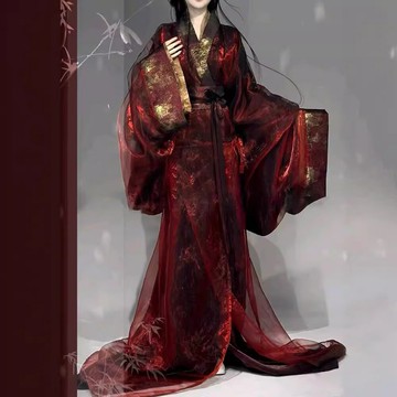 【楚墓復原】漢服女 古裝 戰國袍 直裾 漢服 古風 超仙 超大放量 霸氣拖尾 馬山楚墓復原款 古風攝影 國風活動