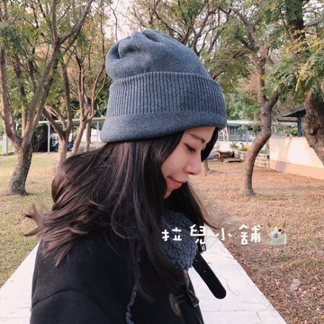 「拉兒小舖」台灣現貨 日韓系毛帽 堆堆帽 包頭帽  素面   羊毛保暖 男女毛線帽 針織帽