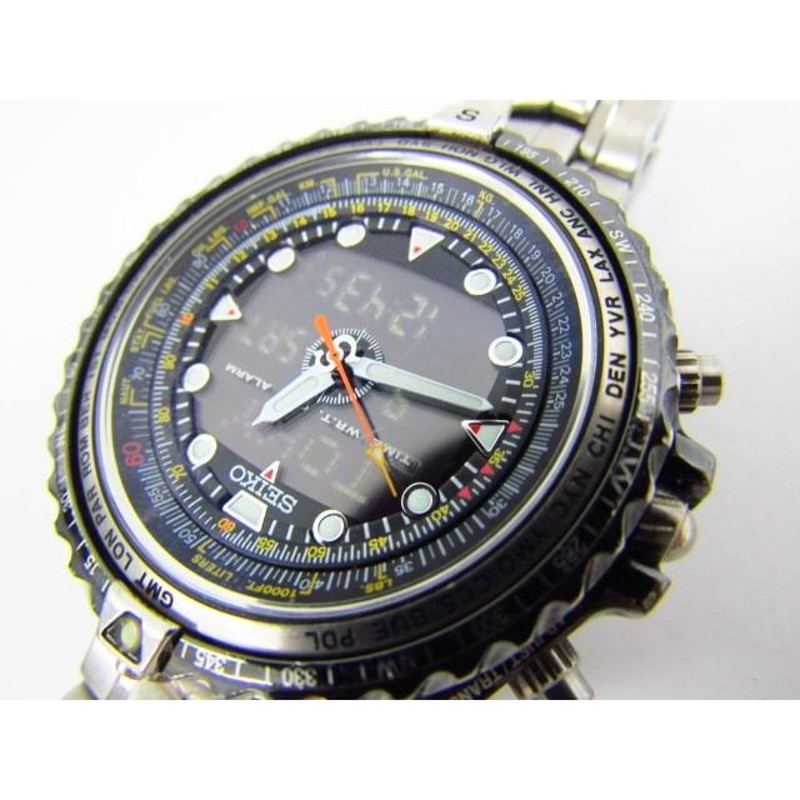 腕時計/ウォッチ》SEIKO セイコー H023-0020 スカイプロフェッショナル デジアナ腕時計【中古】 | LINEブランドカタログ