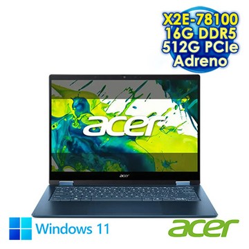 Acer Swift Spin SFSP14-Q51T-X58M 藍 14吋Copilot+ PC 360度翻轉觸控筆電 ( WQXGA IPS 120Hz/Qua