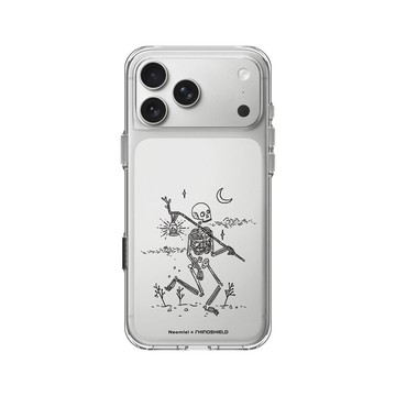 iPhone 17 Pro Max Clear Case（相機按鈕） 透明 - Neomlei - 骷顱的旅程-黑