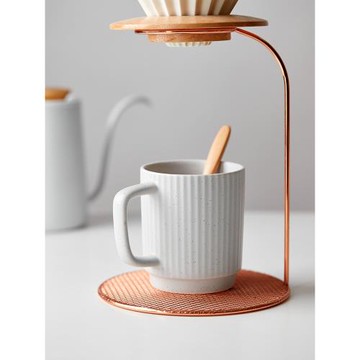 即物陶瓷水杯家用馬克杯咖啡早餐杯子辦公室喝水高顏值豎條紋茶杯