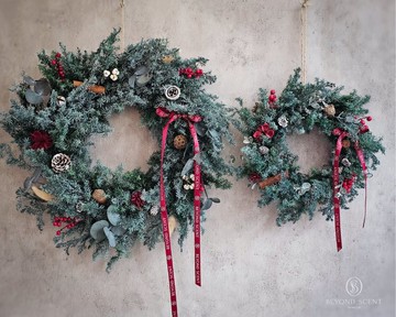 手工雪松聖誕花圈