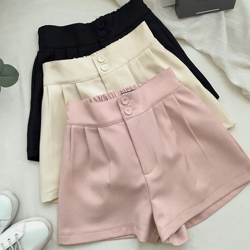 【HARPER】休閒好感後鬆緊雙釦打摺短褲 3色 | 現貨  休閒 短褲【PND84012G】