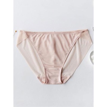 法式高開叉真絲中低腰內褲女性感網紗透氣三角褲底褲抑菌無痕短褲