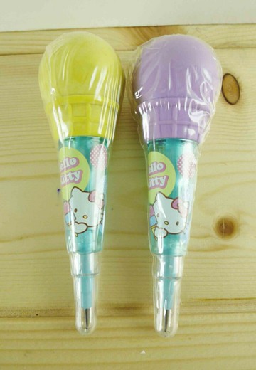 【震撼精品百貨】Hello Kitty 凱蒂貓 KITTY免銷鉛筆-冰淇淋造型-黃紫色-2入 震撼日式精品百貨