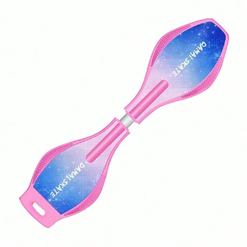 360度扭力耐磨極光輪蛇板，高彈PU極光輪，四層加厚彈簧扭力鋼板，踏板防滑設計  25 x 12 x 85cm  星雲粉  1個