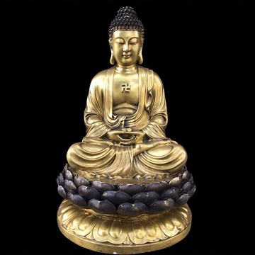 開光純銅三寶佛大日如來佛擺件 釋迦牟尼佛藥師佛像鎮宅辟邪化煞