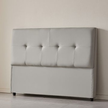 MUNA家居  T03型5尺淺灰色貓抓皮床頭片/315   150X15X110cm