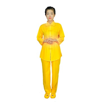 現貨供應弘喧 中開鳳仙直排 黃滾黃 靈修衣 禪服 團體 禪修服 打坐 套裝 茶服 道服 修道 居士服 慈惠堂 母娘 宮廟