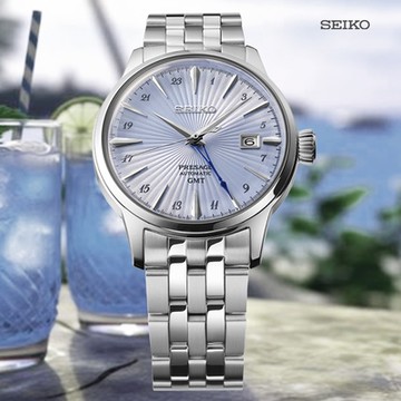 SEIKO 精工 PRESAGE 調酒師 雞尾酒GMT兩地時間機械錶 送禮 禮物推薦_SK028 SSK037J1/4R34-00J0B