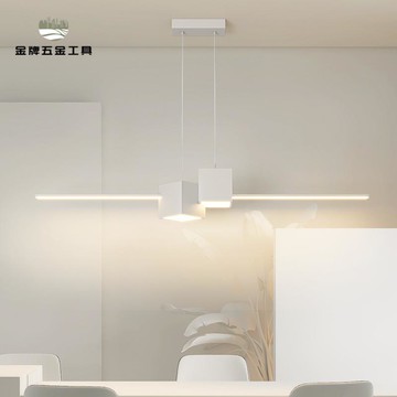 免運 極簡設計師餐廳燈 2022年現代簡約飯廳餐桌吧臺吊燈 led長條燈【WJ12225】