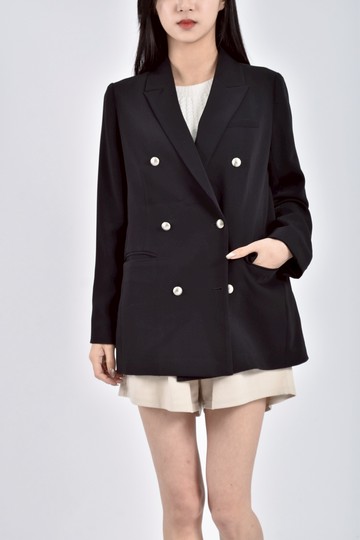 (S) u re質感素面黑色外套