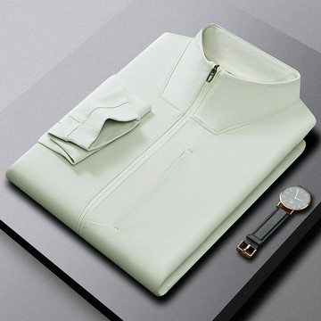 【新款熱賣】簡約有型男士多口袋拉鏈長袖立領茄克衫中青年商務休閑棒球服外套