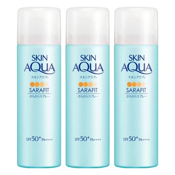 SKIN AQuA 水潤肌 台灣公司貨 瞬間清爽防曬噴霧 SPF50+ PA++++ 無香料  50g  3瓶