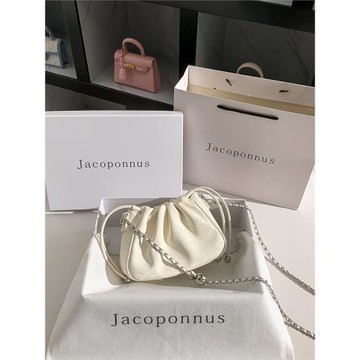 雅各邦真皮新中式白色云朵包女士2025新款包包高級感輕奢小眾斜挎