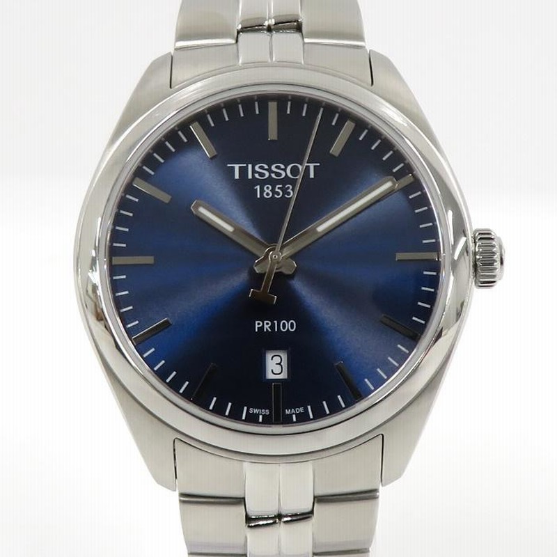 中古】TISSOT メンズ腕時計 PR100 クオーツ SS ネイビー文字盤 T101410 | LINEショッピング