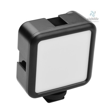 Andoer W49S 迷你 LED 視頻燈 5600K 可調光 5W 內置可充電電池 3 冷靴支架 Mcen1 攝影燈