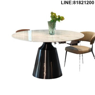 餐桌椅組合 餐桌 餐椅 免運 熱銷 附發票 大理石餐桌 岩板餐桌 實木餐桌 圓形餐桌巖板家具餐桌巖板餐桌椅意式家用現代簡約圓形飯桌巖板 支持訂製