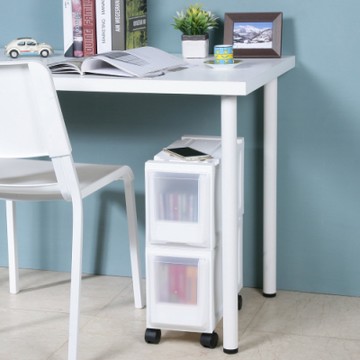 創意達人x樹德 三比八隙縫單抽收納櫃(附輪)-2入