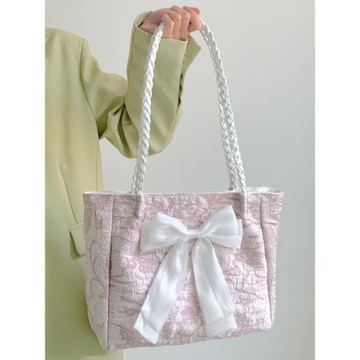 大容量蝴蝶結包包女2023新款潮時尚甜美單肩包學生上課通勤托特包