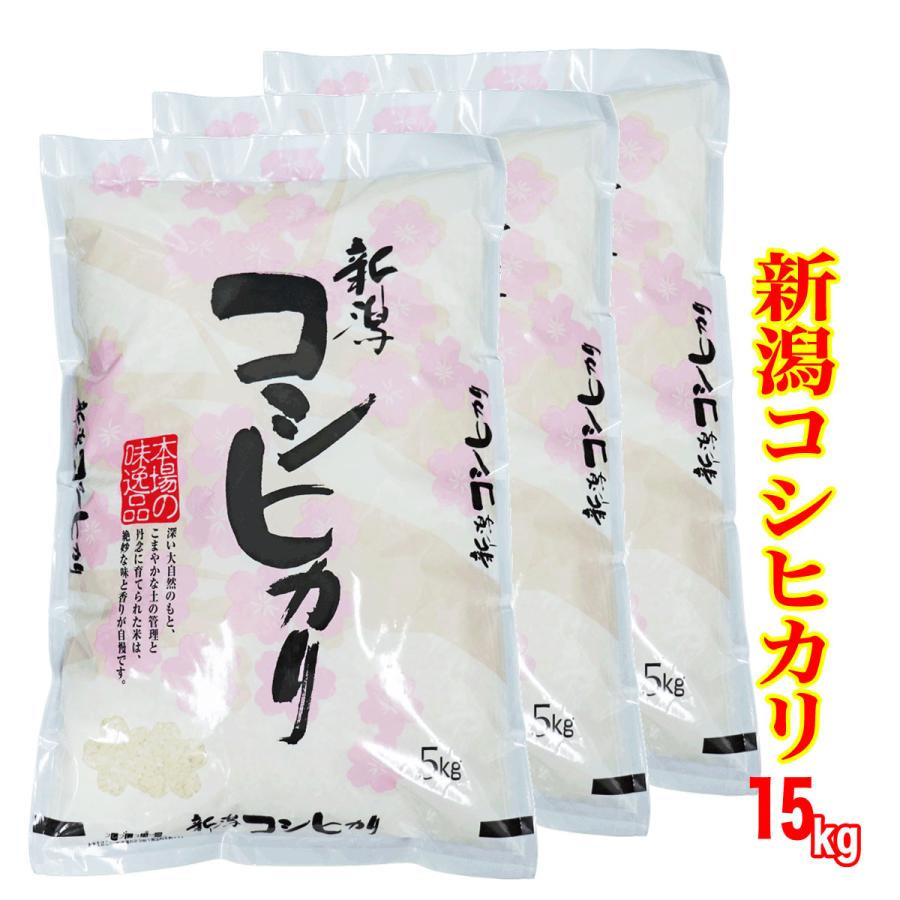 新米 新潟県産コシヒカリ 15kg (5kg×3) 令和５年産 送料無料 (産地直送米) 白米 こしひかり 精米日の新しいお米です 新潟米