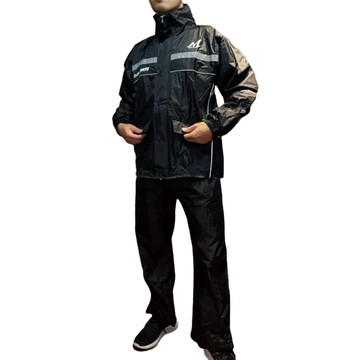 Moto cap 鈦鴻 M203 加強安全反光運動風雨衣  XL  黑色