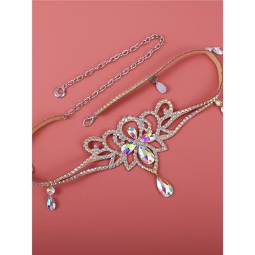 肚皮舞腰鏈東方舞土耳其腰帶2023新款彩鉆舞蹈鏈子配飾女水鉆腰飾