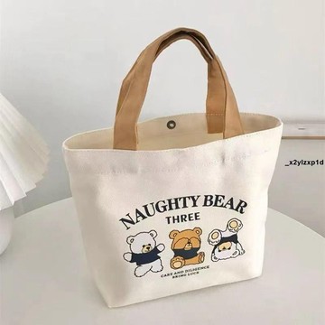 手提包 mini包  新款帆布包女學生便攜上班小號手拎便當包手提包帆布袋禮品袋