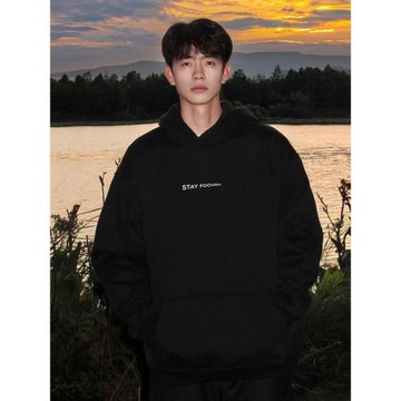 重版純棉連帽衛衣男秋冬2025新款美式高街青少年加絨加厚潮牌外套