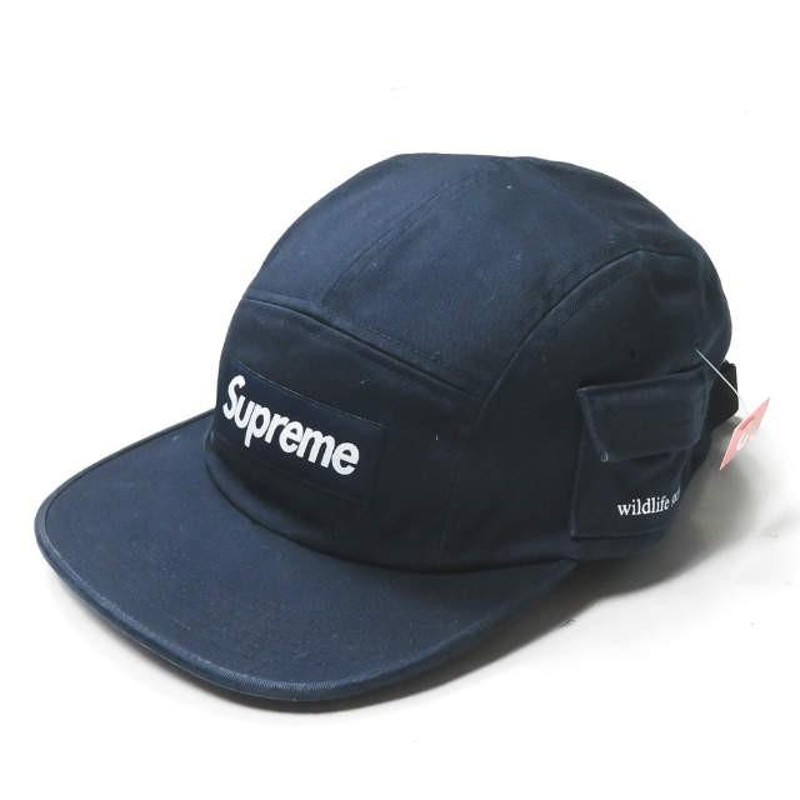 シュプリーム Supreme 16AW アメリカ製 Wildlife Side Pocket Camp Cap ワイルドライフ サイドポケットキャンプ キャップ フリー ネイビー BOX LOGO 帽子 | LINEブランドカタログ