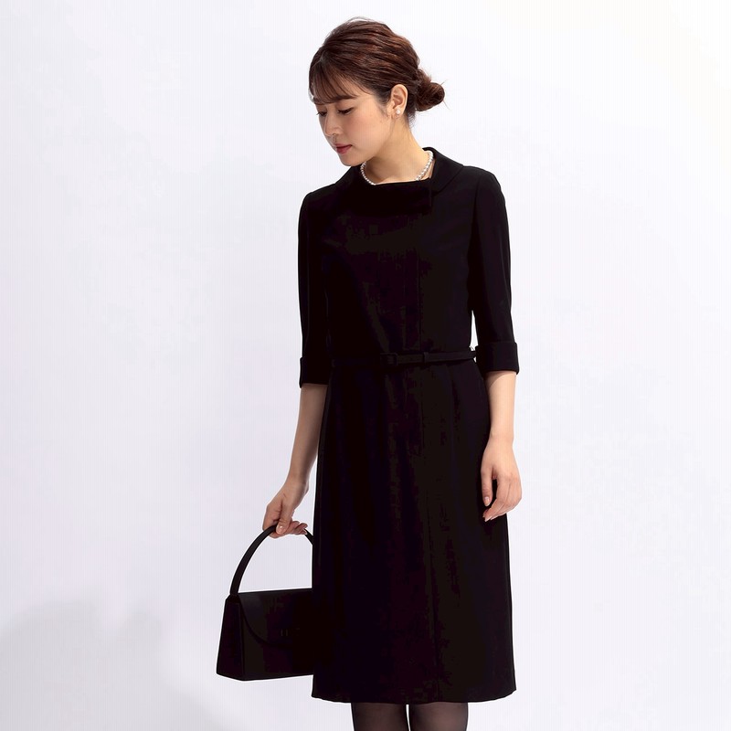 夏用 洗える ストレッチ 取り外しベルト付ファラウェイカラーワンピース 通販 Lineポイント最大 0 Get Lineショッピング