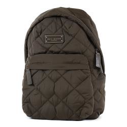 MARCJACOBS鐵牌LOGO菱格縫線拉鍊後背包-灰綠