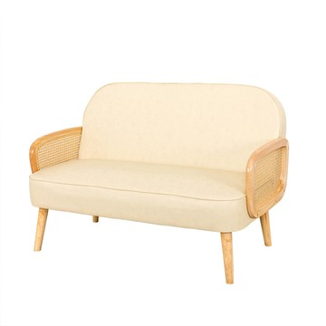 【多瓦娜】安冬宛編織造型雙人椅/二色(休閒椅/沙發/藤椅)米白色