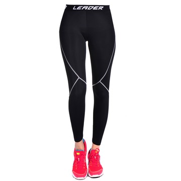 LEADER 女性專用 SportFit運動壓縮緊身褲 黑灰