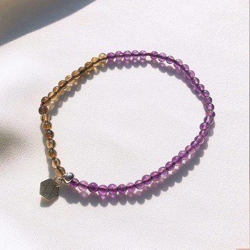 Holy spirit 【心之嚮往】 水晶純銀手環_茶晶/紫水晶