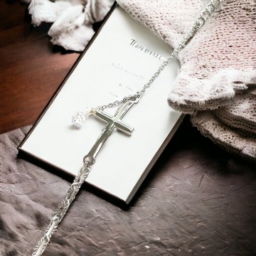 Giftest 不鏽鋼/侍奉十字架 基督教十字架手鍊聖經金句B35