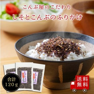 しそとこんぶのふりかけ40g 3個　セット 昆布 ご飯のお供 お弁当 おにぎり メール便 おうちごはん おうち時間