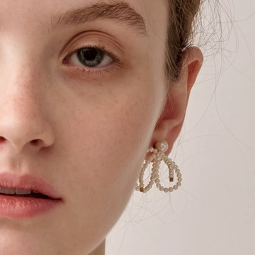 LESIS｜Seaweed Earrings 海藻編織垂墜珍珠耳環