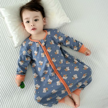 寶寶睡袋純棉分腿防踢被四季通用嬰兒連體衣男童女童家居服睡衣鑫弘-萌寶童裝可開發票