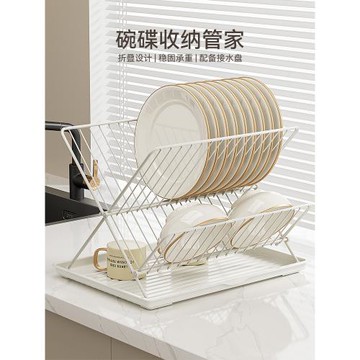 廚房碗碟收納架臺面瀝水碗盤架可折疊置物架碗架盤子碗筷瀝水架子