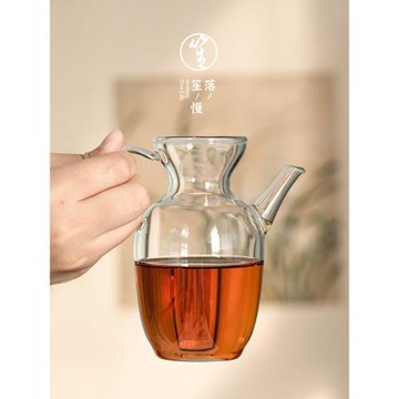 落笙玻璃泡茶壺家用耐高溫綠茶泡茶器手工茶漏一體大容量仿宋執壺
