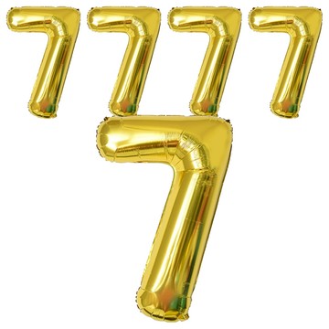 生活King 32吋數字氣球，錫箔氣球，派對佈置，多種顏色可選  數字7 金色  5個