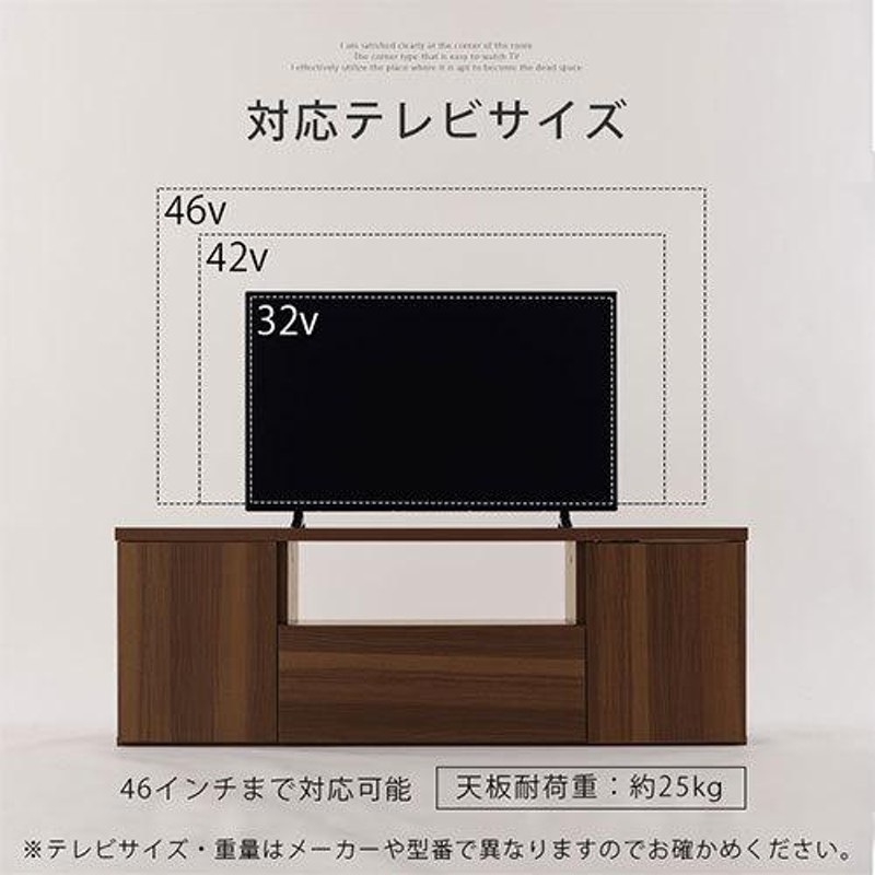 ロータイプテレビ台 テレビボード テレビラック コーナータイプ 角置き