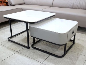 【歐風別館】永利岩板烤漆正方茶几【工業風方形套几~設計師最愛~基隆至台中免運費】