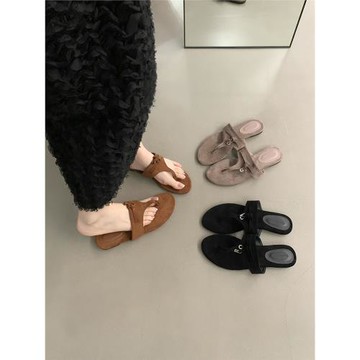 平底夾腳趾復古時尚休閑人字拖鞋