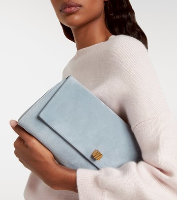 Khaite Audrey suede clutch
